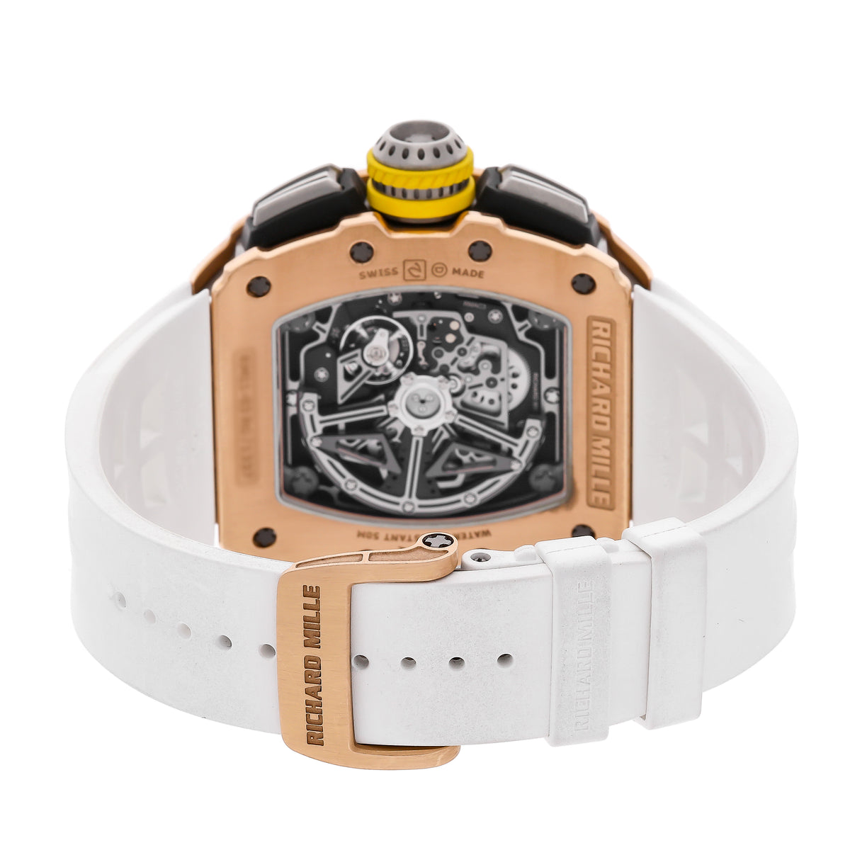 Richard Mille RM11 Rosegold Chronograph &quot;Flyback&quot; White Rubber Strap